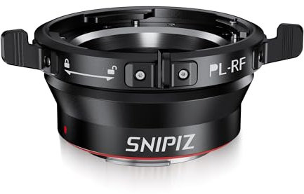 SNIPIZ PL-RF Adaptador de Objetivo Anillo Adaptador con Bloqueo Giratorio Compatible con Objetivo PL a cámaras Canon RF EOS R EOS Ra EOS RP EOS R5 EOS R6 EOS R3