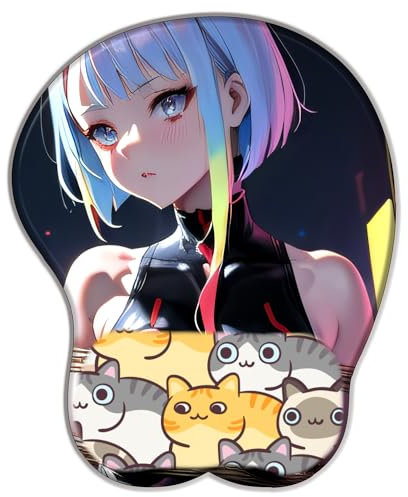 Cyberpunk Edgerunners Tapis de souris 3D Lucyna Anime Support de poignet amusant Tapis de souris de jeu Anime Tapis de souris ergonomique Protection du poignet Convient comme cadeau pour homme