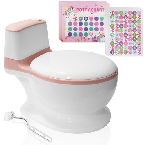 PARVULITOS Orinales Infantiles para niños y niñas desde los 18 meses - Cómodo, Estable y Fácil de Limpiar – Orinal Bebe que Incluye Pegatinas – Vater para Niños con Tapa y Respaldo – WC Portátil niños