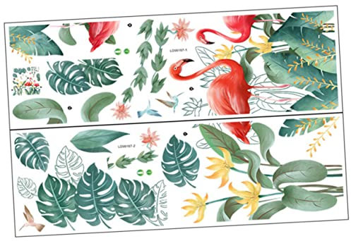 FUNOMOCYA Stickers Muraux Pour Salon Stickers Muraux Décoratifs Autocollants Flamants Roses À Décoller Et À Coller