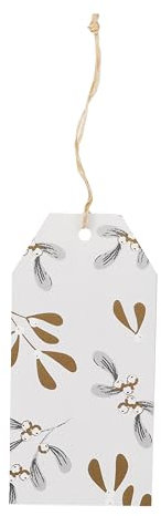 Talking Tables Geschenkanhänger für Weihnachten und Geburtstage, Kraftpapier, 10 x 5 cm, weiße und goldene Etiketten mit Schnur für Geschenke, Bastelarbeiten, Dankesanhänger aus Papier, 8 Stück