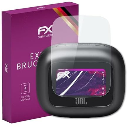 atFoliX Glasfolie kompatibel mit JBL Live Beam 3 Panzerfolie, 9H Hybrid-Glass FX Schutzpanzer Folie