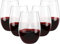 Sivaopa Lot de 6 verres à vin en plastique sans pied très résistants, incassables, réutilisables et incassables pour mariage ou fête, 473 ml