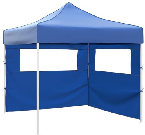 ShGaxin Tonnelle pliante avec 2 murs, Pergola Jardin extérieur, Tonnelle pour terrasse, Tonnelle de jardin extérieur, 3 x 3 m, bleu