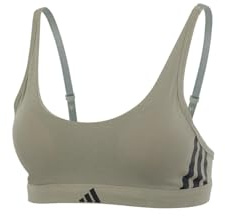 adidas Damen Scoop Bralette - Sport Active Essentials Cotton 3 Stripes - BH - Bequeme Unterwäsche