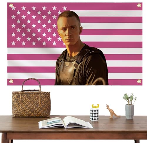 Bandera de D-rew St-arkey, bandera americana de 3 x 5 pies, tapiz rosa con bandera americana para dormitorios, dormitorios, clubes, conciertos, bares, tapiz para decoración de carteles