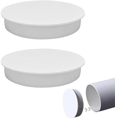 SULIUDAJI 2 Pièces Couvercle De Tuyau De Ventilation 100 Mm, Bouchon De Manchon PVC pour Tuyaux De Drainage, Capuchon Tuyau Ventilation en Plastique De Système D'Aération Contre Les Odeurs E
