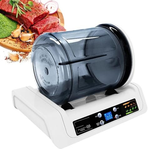 Vakuum Fleisch Tumbler Marinator, Elektrische Vakuum Tumbler Mariniermaschine, 15 Minuten Schnell Und Zeitsparend, Rollen Und Kneten Gleichmäßig, Wird Nicht Zerstören Lebensmittel Ernährung Für Huhn,