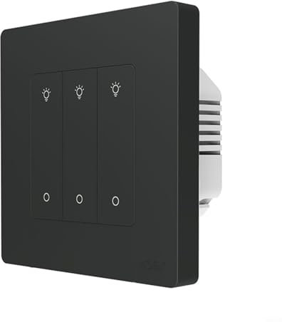 FUBESK Smart Dimmer Switch for Zigbee Light Dimming APP Work Home Dimmable Wireless Scheduled and Remote Control(grey 3 Gang)