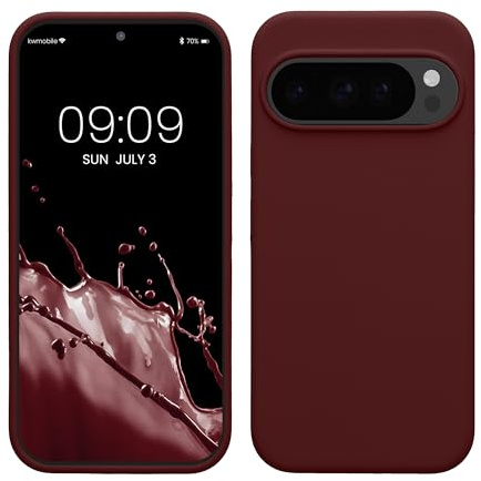 kwmobile Handyhülle für Google Pixel 10 / Pixel 10 Pro Hülle - Case Silikon - Kabelloses Laden - Schutzhülle Cover in Bordeaux Violett
