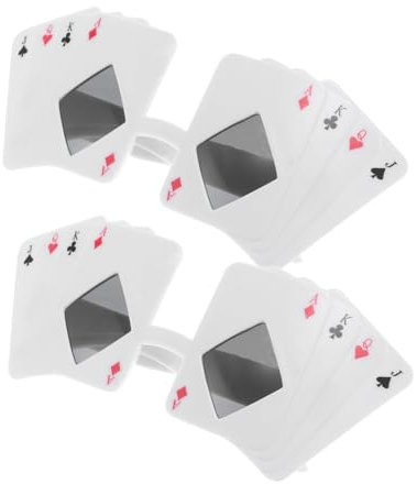 Yardenfun 2Stücke Poker Kostümbrille Spielkarten Brillen für Fotokabinen Lustiges Partyzubehör für Halloween Geburtstagsfeiern Fasching Einzigartiger Look Außergewöhnliche
