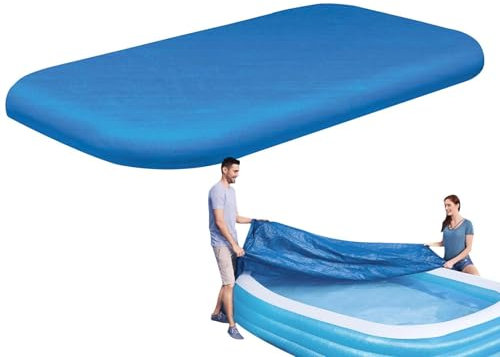 Piscine Couverture, Bâche De Gonflable Rectangulaire - Protection pour Piscine Hors Sol Contre La Poussière Et La Pluie 305x183CM