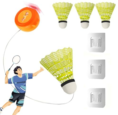 HA BIN 3 Stücke Badminton Rebound Traine, Trainer Self-Training Badminton, Badminton Badminton-Trainingshilfe, für Badmintonplätze, Gärten, Parks, Wohnzimmer, Balkone