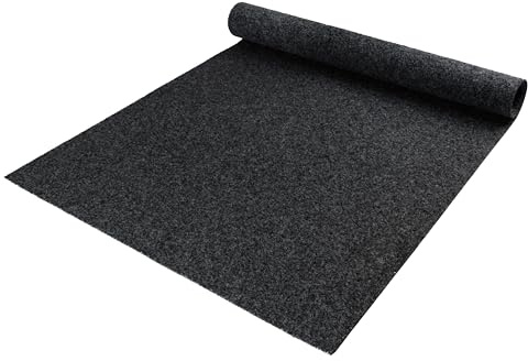 Primaflor Nadelfilz Rewind 900 Flat | 200 x 600 cm | Anthrazit | Strukturierter Teppichboden aus 100 % Polypropylen, Nutzungsklasse 33, Bfl-s1, antistatisch und 20 dB Trittschall