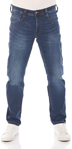 MUSTANG Jeans Herren Stretch lang Real X Oregon Tapered K Stretchhose Jeanshose Sweathose Denim Baumwolle, Größe:W 44 L 34, Farbauswahl: Denim Blue (682)
