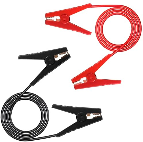 Minidodoca Farm Electric Fence Jump Leads with Crocodile Clip Connect Energizer and Fencing System Wire (Red+Black)