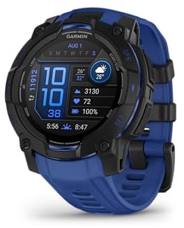 Garmin Instinct 3 45mm AMOLED – Multisport-Smartwatch, 1,2 Display, bis zu 18 Tage Akkulaufzeit, 80+ Sport-Apps, Navigationsfunktion, smarte Features, LED-Taschenlampe, wasserdicht
