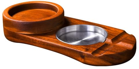 Bosiyrggrl Wooden Ashtray Set - Wine Glass Tray & Wooden Ashtray, Removable Outdoor Ashtray, Ideal