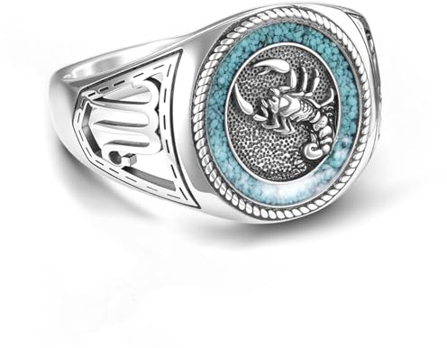 ONEFINITY Skorpion Ring 925er Sterling Silber Türkisfarbener Skorpion Ring Gothic Schmuck Geschenke für Damen Herren