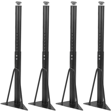 EUNEWR Lot de 4 pieds de table réglables en hauteur - 45 à 75 cm - En métal noir - Pour meubles de bricolage, bureau, table à manger, table basse, table de bureau