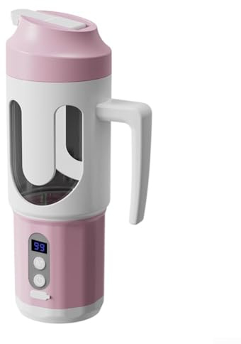 Small Electric Fruit Juicer, Lightweight Household Juice Cup, Wireless Rechargeable Operation, For Office And Outdoor(Dual-Blade Pink)