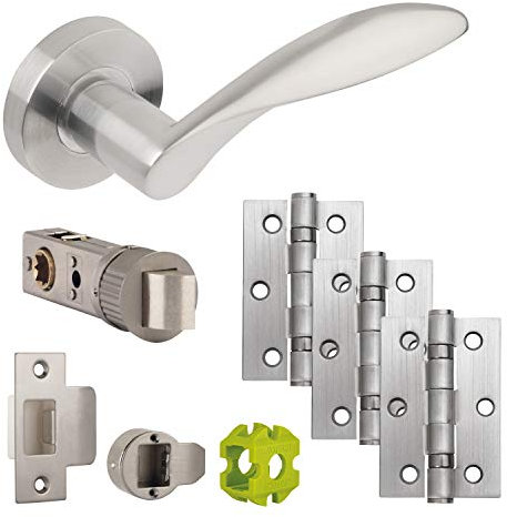 Jigtech JTB72200 Cresta Door Pack-Latch, Satin Chrome,57mm