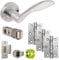 Jigtech JTB72200 Cresta Door Pack-Latch, Satin Chrome,57mm