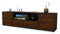 Stil.Zeit TV Schrank Lowboard Atlanta, Korpus anthrazit matt, Front Holz-Design Walnuss (180x49x35cm), mit Push-to-Open Technik & Leichtlaufschienen