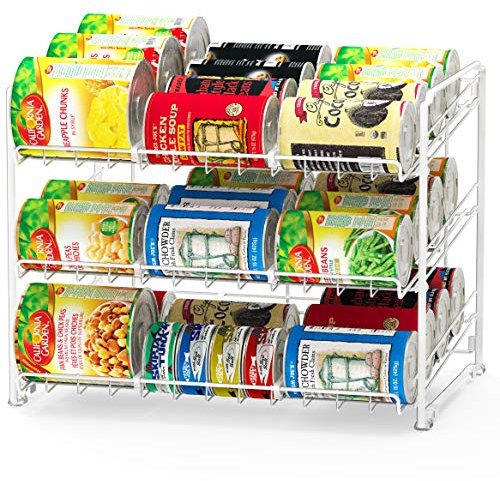 Simple Houseware Stackable Can Rack Organizer, White