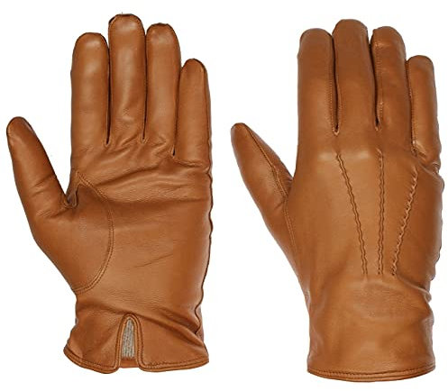 Caridei Classic Nappaleder Herrenhandschuhe Fingerhandschuhe Handschuhe Lederhandschuhe (9 HS - camel)