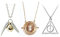 OPENDGO Ensemble de 3 Colliers inspirés Time Turner La Mort Relique Golden Snitch Collier pour Adultes Collection ou Décorations