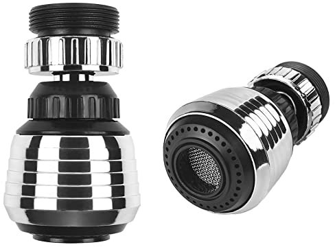VIPMOON 2 Pièces Aérateur de Robinet, 360 Degrés Robinet Rotatif, Filtre Anti Calcaire Robinet Avec 2 Modes Réglable Mousseur Robinet Economie Eau pour Cuisine Salle de Bains [Classe Énergétique A]