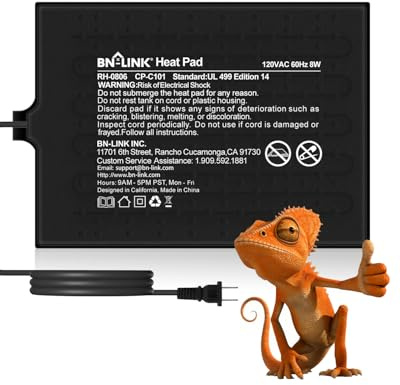 BN-LINK Reptile Heat Pad 6X8 8W for 10-20gal Under Tank Terrarium Heating Mat Waterproof for Turtle, Lizard, Frogs, Snake, Hermit Crab