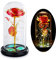 Glasseam La Bella E La Bestia Rosa In Cupola Di Vetro Con Luci A LED Bianche Calde Fiori Di Cristallo Eterni Incantati Per Sempre Regalo Di Compleanno Per Lei Per L'anniversario
