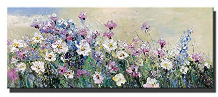 Dipinto A Mano Pittura A Olio,Fiori Viola Astratti Fatti A Mano Arte Paesaggistica Dipinti Originali Dipinti A Olio Su Tela Dipinti Moderni Con Coltelli Quadri Grandi Opere D'Arte Da Parete Decor Pe