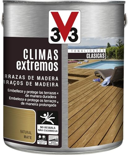 V33 Protector Terrazas De Madera Climas Extremos Mate Incoloro 2,5L