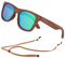 An Swallow Lunettes de Soleil Bois Homme Femme Polarisées, Lunette Soleil en Bois Bambou Cadre Polarise UV400 (Miroir Vert)
