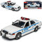 Ford Crown Victoria Police Polizei New York NYPD Weiss Blau 2. Generation 1997-2011 1/24 Greenlight Modell Auto