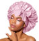 BONNET QUEEN Silk Bonnet for Sleeping for Curly Hair, Satin Bonnet Hair Wrap for Women & Men, Adjustable Silk Scarf Night Cap with Tie Band, Light Rose Gold