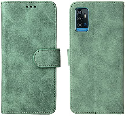 WEIOU Hülle für ZTE Blade A71, Premium TPU/PU Leder Klappbar Schutzhülle Tasche Handyhülle mit Standfunktion & Kartensteckplätzen, Grün