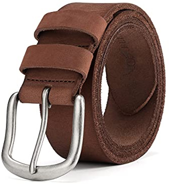 BELTER Men's Belts 100% Full Grain Leather Belts for Men Belts Leather Cowboy Jeans Belt for Work,Casual Wear (42-44 Waist, Brown)