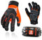 Vgo... 2Paires Gants de travail de sécurité, gants de mécanicien, gants anti-vibrations, robustes (SL8849IP,8/M,Orange,2Paires)