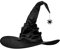 Hexenhut Halloween Spitzhut mit Spinne Fledermaus Zaubererhut Gerüschter Hexenhüte Anhänger Hexe Accessoires Damen Witch Hat Halloween Deko Kopfbedeckungszubehör für Halloween Karneval Mottoparty