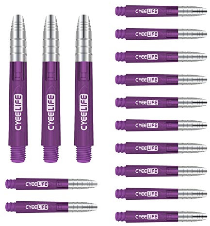 CyeeLife Dart Schäfte 15 Stück 35mm Lila 2BA Dartpfeile shafts