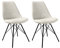 Kick Collection 2er Set Esszimmerstühl Velvet - Samt - Elfenbein Weiß - Modern und Hochwertig - Samtstoff und Metall - Erhältlich in vielen Farben