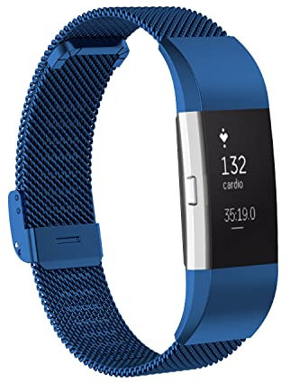 Gheper Metallband Kompatibel mit Fitbit Charge 2 / Charge 2 HR Mesh Woven Edelstahl Smartwatch Armbänder Ersatzarmband