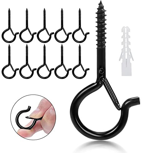 LYCXAMES 10 Piezas Ganchos de Techo Q-Hanger, Ganchos de Rosca de Luz con Hebilla de Seguridad