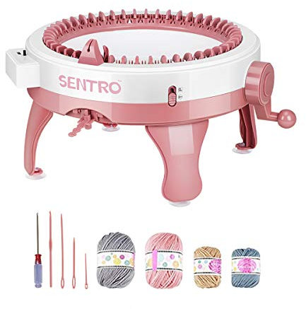 Uennm Strickmaschine, 48 Smart Weaving Loom Strickmaschine mit Reihenzähler Stricken, DIY-Dualmodus strickmaschine für Socke, Mütze und Schal, Webrahmen für Kinder und Erwachsene (A)
