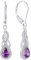 YL Unendlichkeit Knoten Tropfen Ohrringe 925 Sterling Silber Februar Geburtsstein Amethyst Ohrringe für Damen