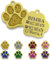 ibera gifts - Chapa Perro Grabada en Forma de Pata para Perros y Gatos Pequeños a Medianos, Placa Perro Personalizada, Metal Dorado con Purpurina, Tamaño 30 x 30 mm (Dorada)